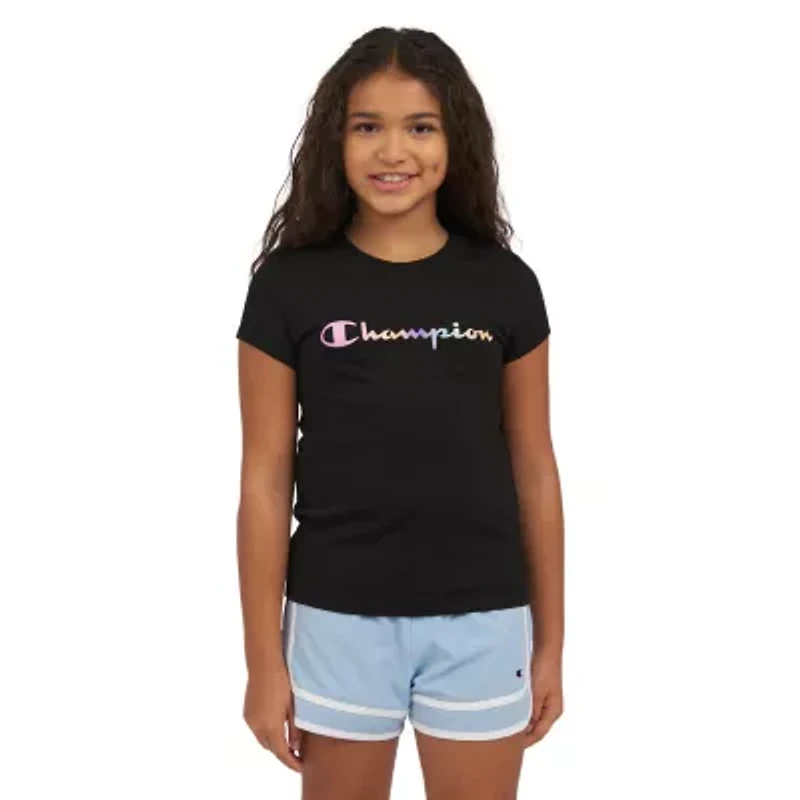 Champion Big Kid Girls Crew Neck Short Sleeve Classic Fit Graphic T-Shirt