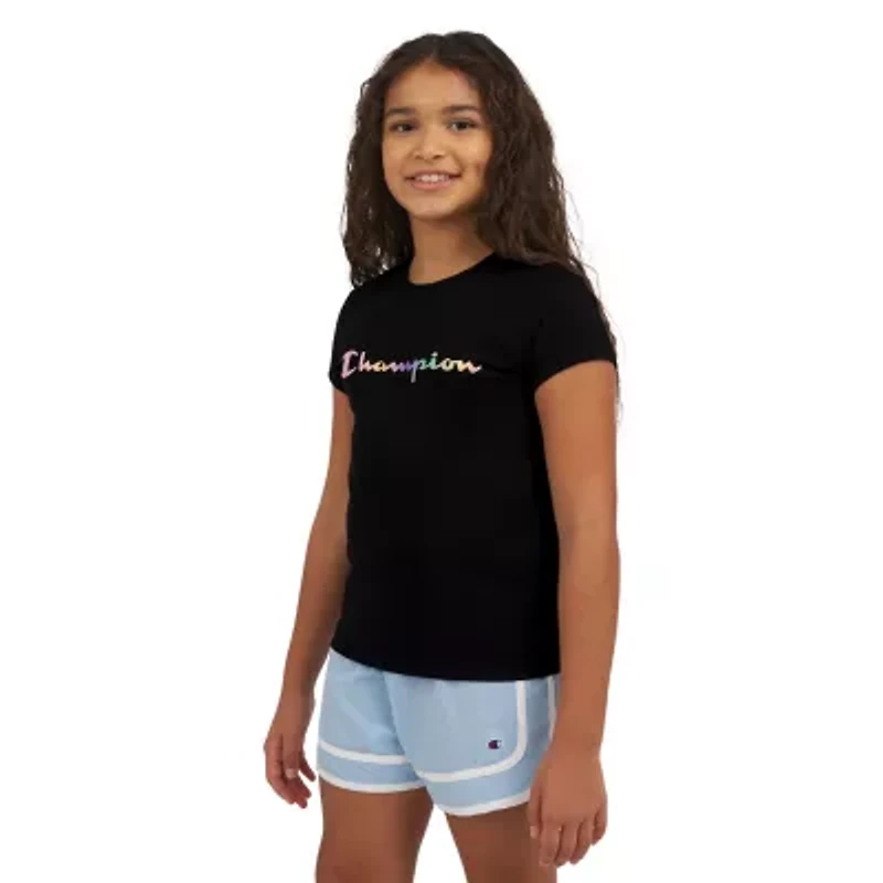 Champion Big Kid Girls Crew Neck Short Sleeve Classic Fit Graphic T-Shirt