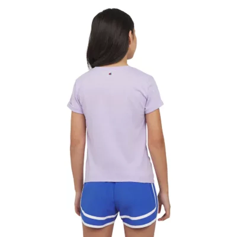 Champion Big Kid Girls Crew Neck Short Sleeve Classic Fit Graphic T-Shirt