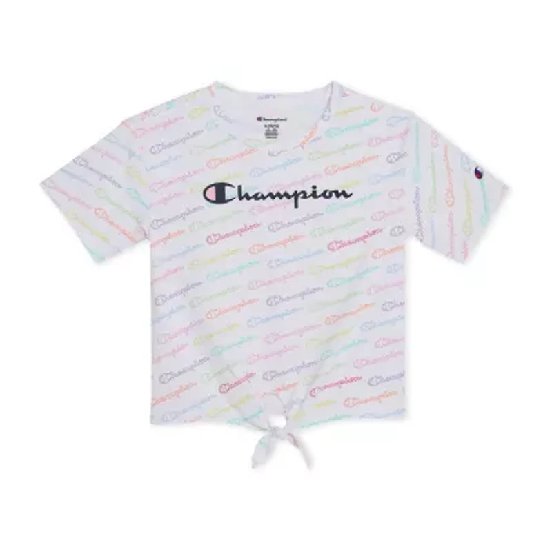 Champion Big Kid Girls Crew Neck Short Sleeve Loose Fit Graphic T-Shirt