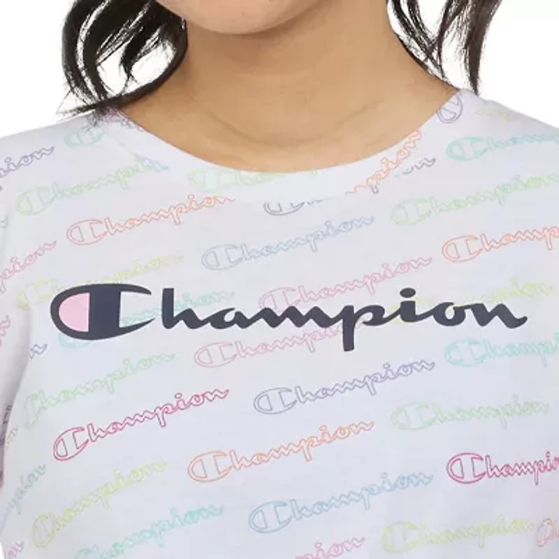 Champion Big Kid Girls Crew Neck Short Sleeve Loose Fit Graphic T-Shirt