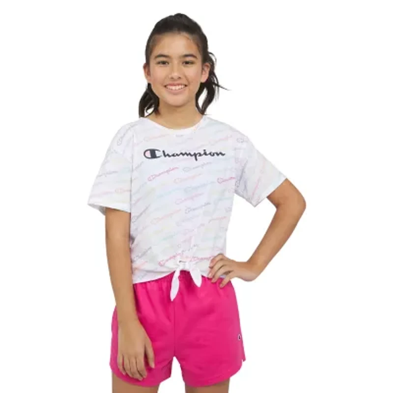 Champion Big Kid Girls Crew Neck Short Sleeve Loose Fit Graphic T-Shirt