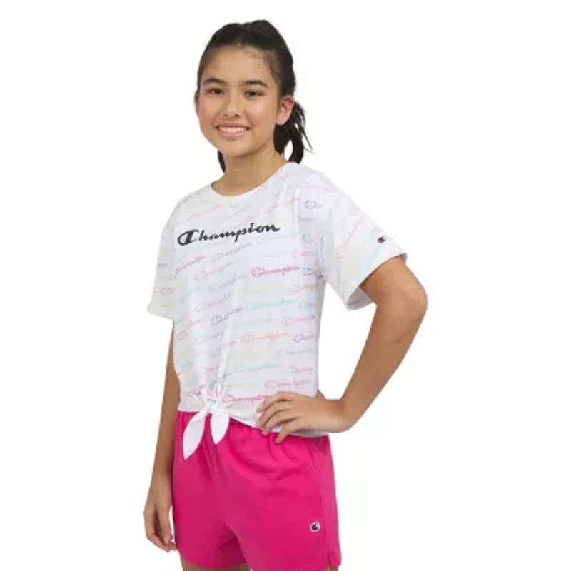 Champion Big Kid Girls Crew Neck Short Sleeve Loose Fit Graphic T-Shirt