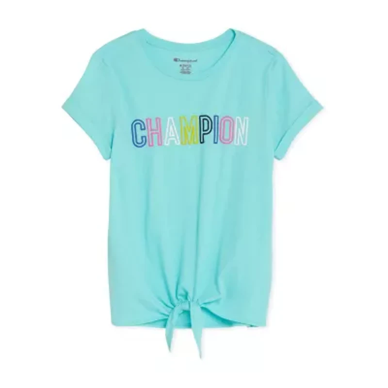 Champion Big Kid Girls Crew Neck Short Sleeve Classic Fit Graphic T-Shirt