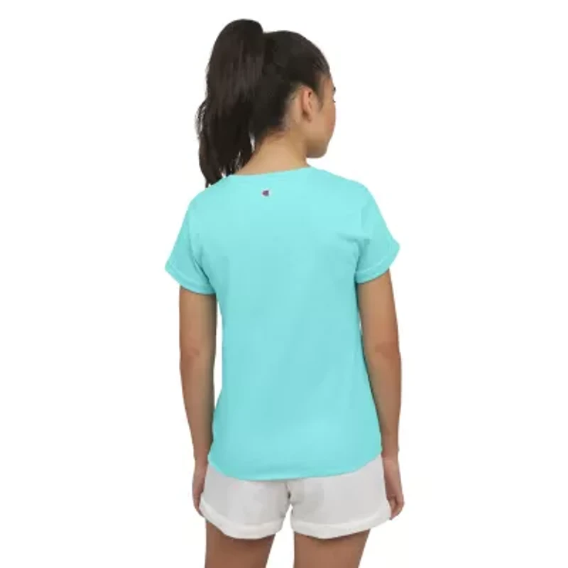 Champion Big Kid Girls Crew Neck Short Sleeve Classic Fit Graphic T-Shirt