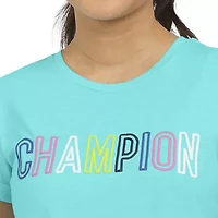 Champion Big Kid Girls Crew Neck Short Sleeve Classic Fit Graphic T-Shirt