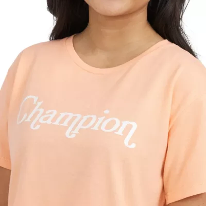 Champion Big Kid Girls Crew Neck Short Sleeve Loose Fit Graphic T-Shirt