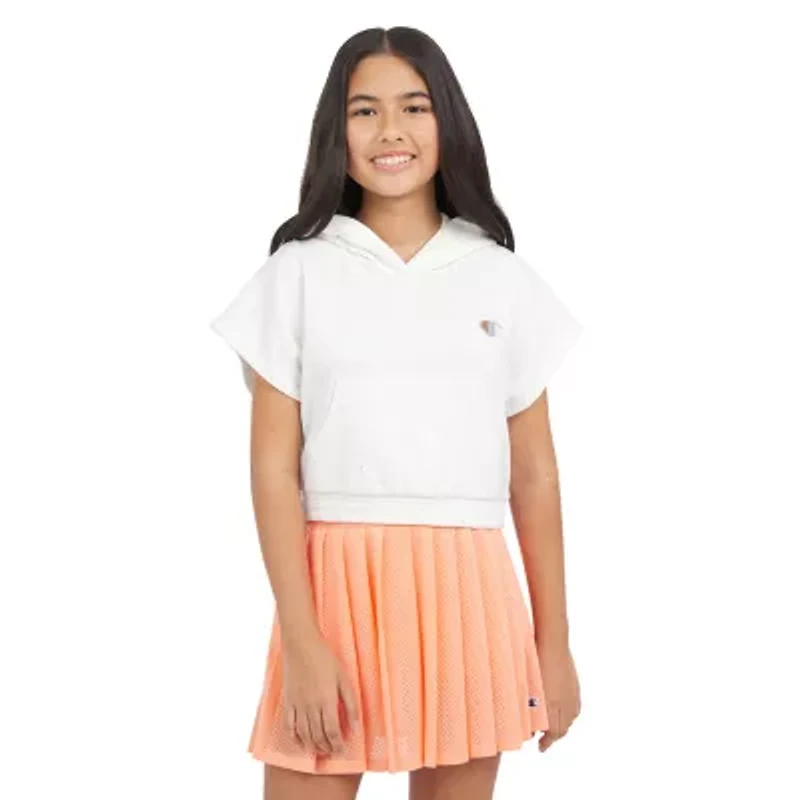 Champion French Terry Big Kid Girls Short Sleeve Active Hoodie