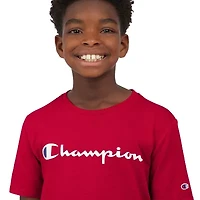 Champion Big Kid Boys Crew Neck Short Sleeve Classic Fit Graphic T-Shirt