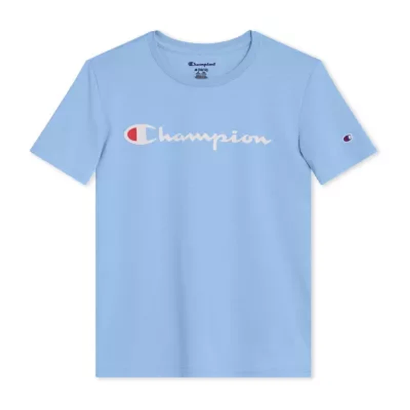 Champion Big Kid Boys Crew Neck Short Sleeve Classic Fit Graphic T-Shirt