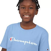 Champion Big Kid Boys Crew Neck Short Sleeve Classic Fit Graphic T-Shirt