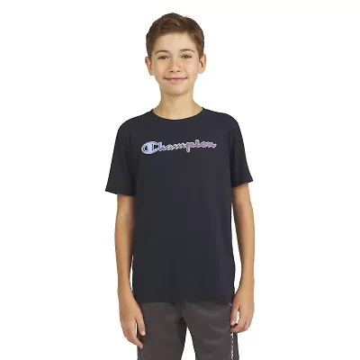 Champion Big Kid Boys Crew Neck Short Sleeve Classic Fit Graphic T-Shirt