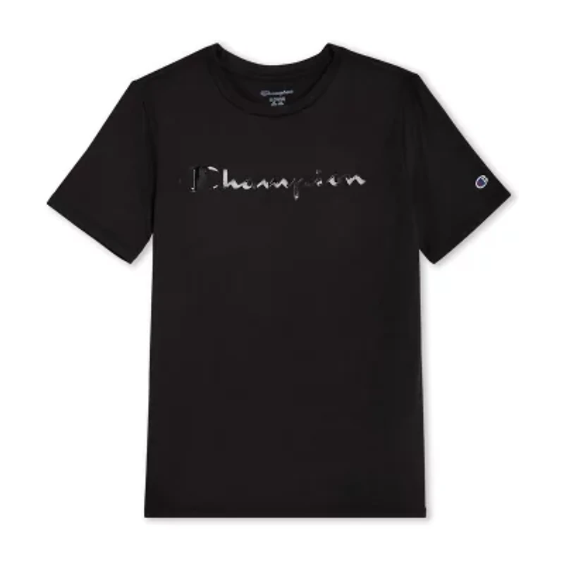 Champion Big Kid Boys Crew Neck Short Sleeve Classic Fit Graphic T-Shirt