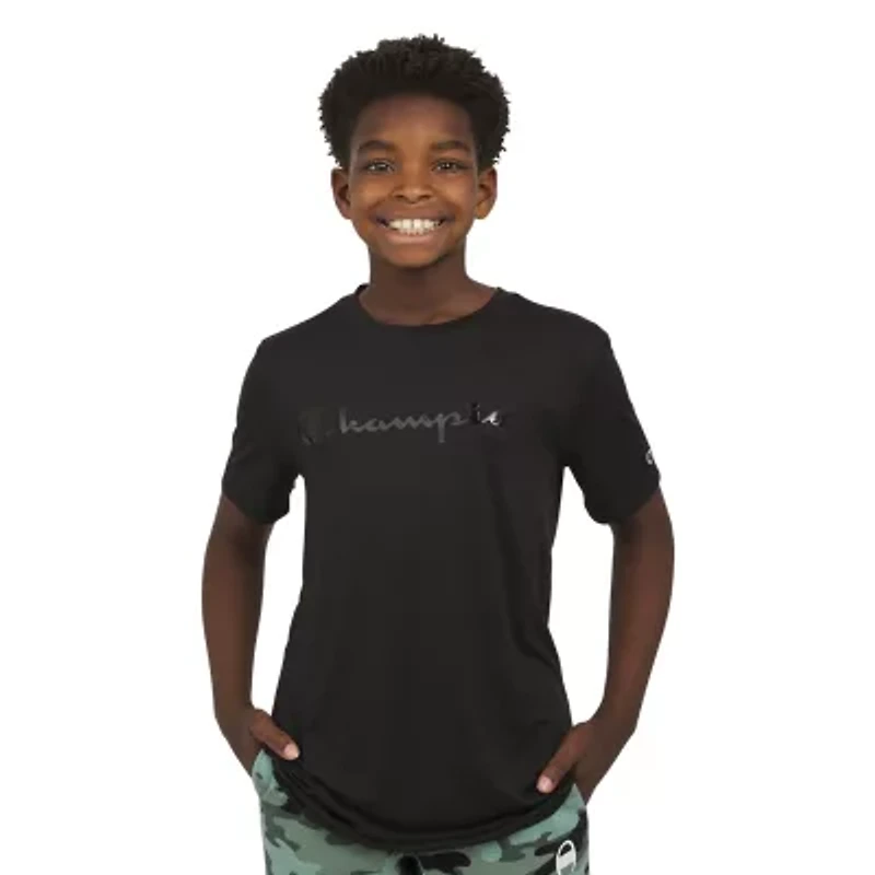 Champion Big Kid Boys Crew Neck Short Sleeve Classic Fit Graphic T-Shirt