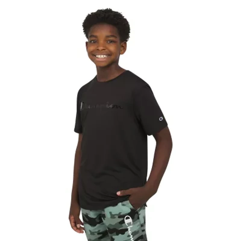 Champion Big Kid Boys Crew Neck Short Sleeve Classic Fit Graphic T-Shirt
