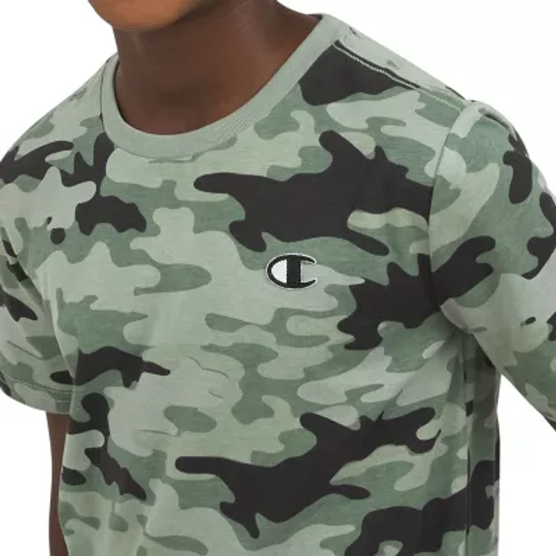 Champion Big Kid Boys Crew Neck Short Sleeve Classic Fit Graphic T-Shirt
