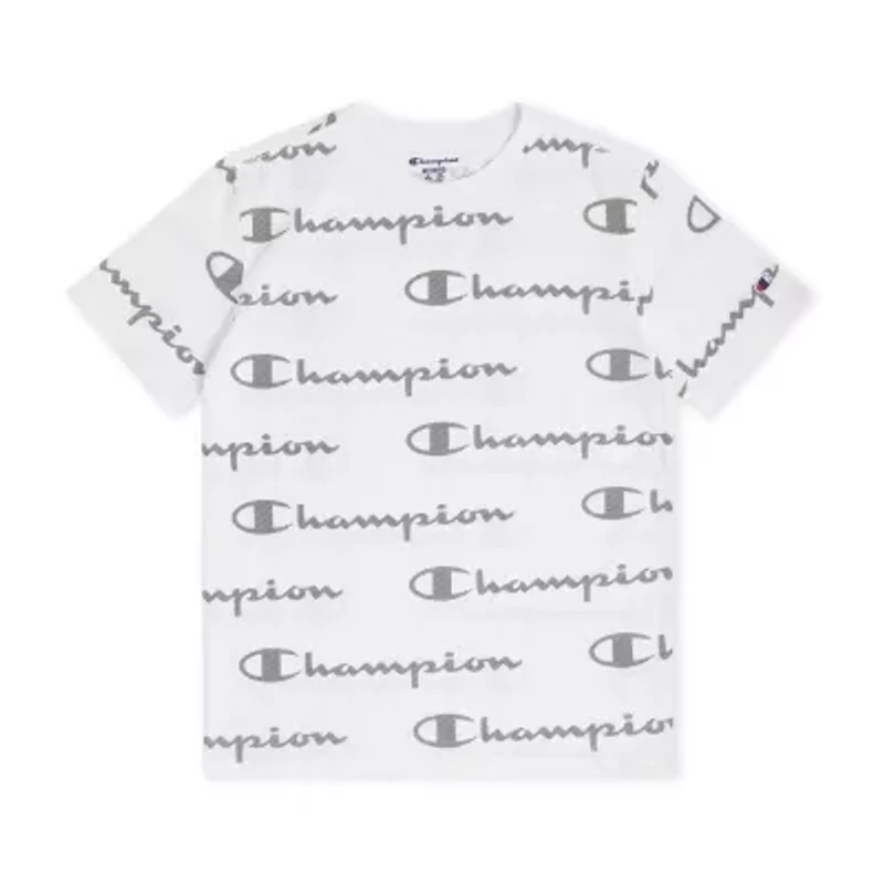 Champion Big Kid Boys Crew Neck Short Sleeve Classic Fit Graphic T-Shirt