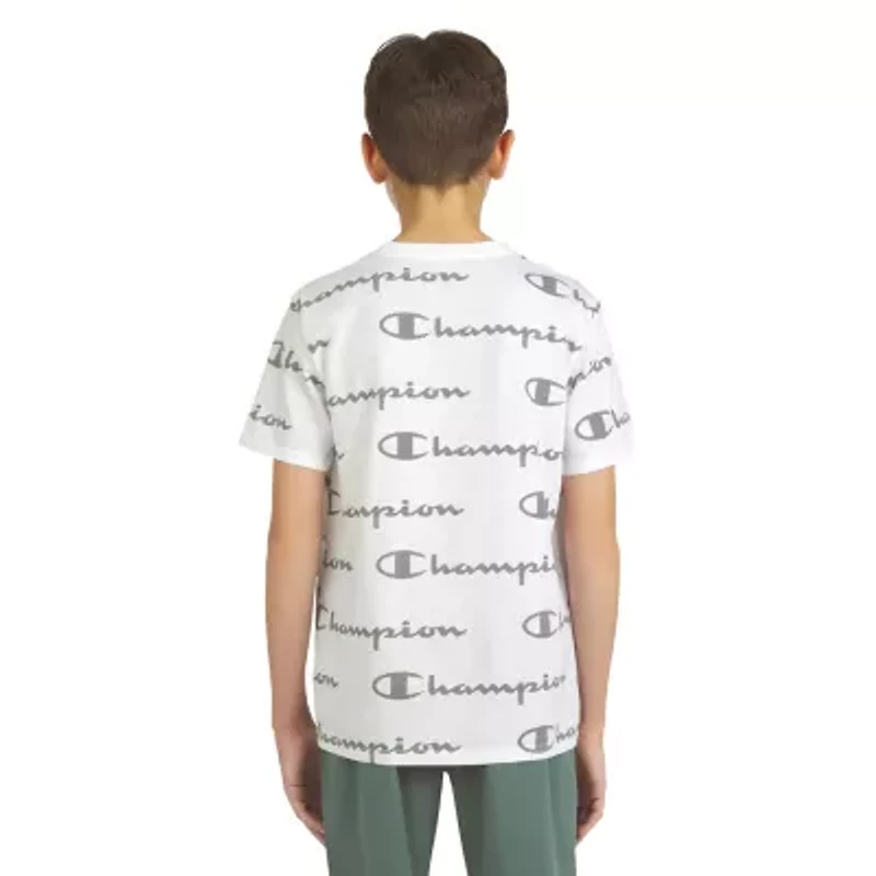 Champion Big Kid Boys Crew Neck Short Sleeve Classic Fit Graphic T-Shirt
