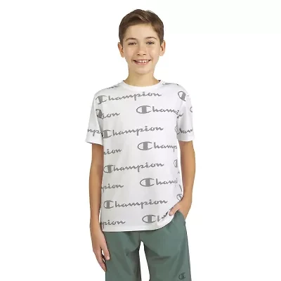 Champion Big Kid Boys Crew Neck Short Sleeve Classic Fit Graphic T-Shirt