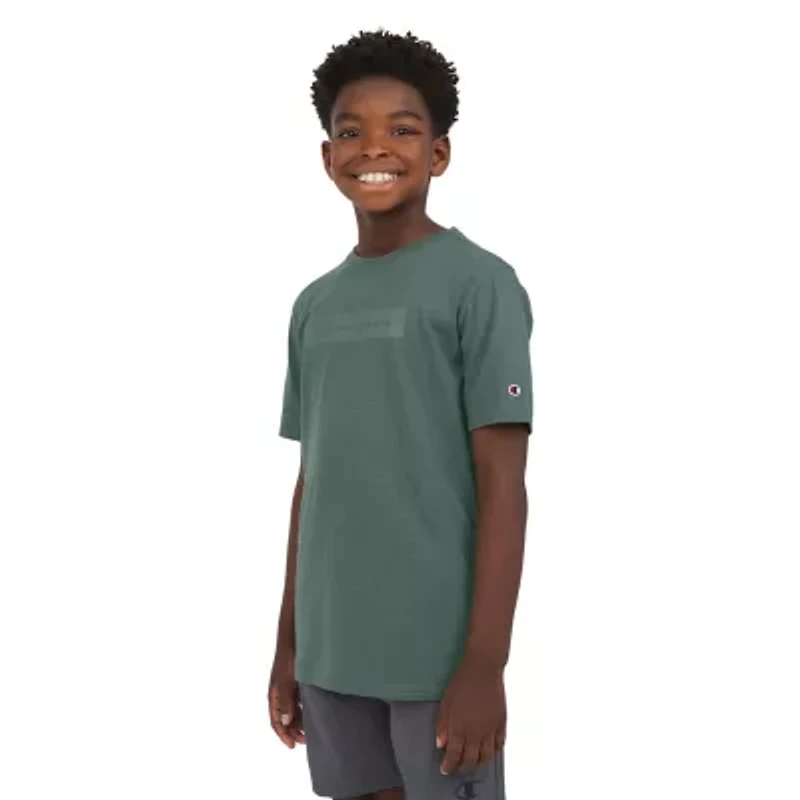 Champion Big Kid Boys Crew Neck Short Sleeve Classic Fit Graphic T-Shirt