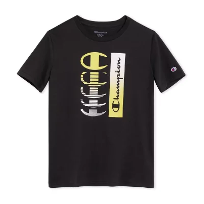 Champion Big Kid Boys Crew Neck Short Sleeve Classic Fit Graphic T-Shirt