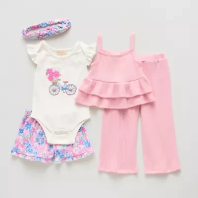Btween Baby Girls 4-pc. Clothing Set
