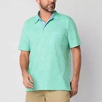 St. John's Bay Sueded Jersey Mens Classic Fit Short Sleeve Polo Shirt