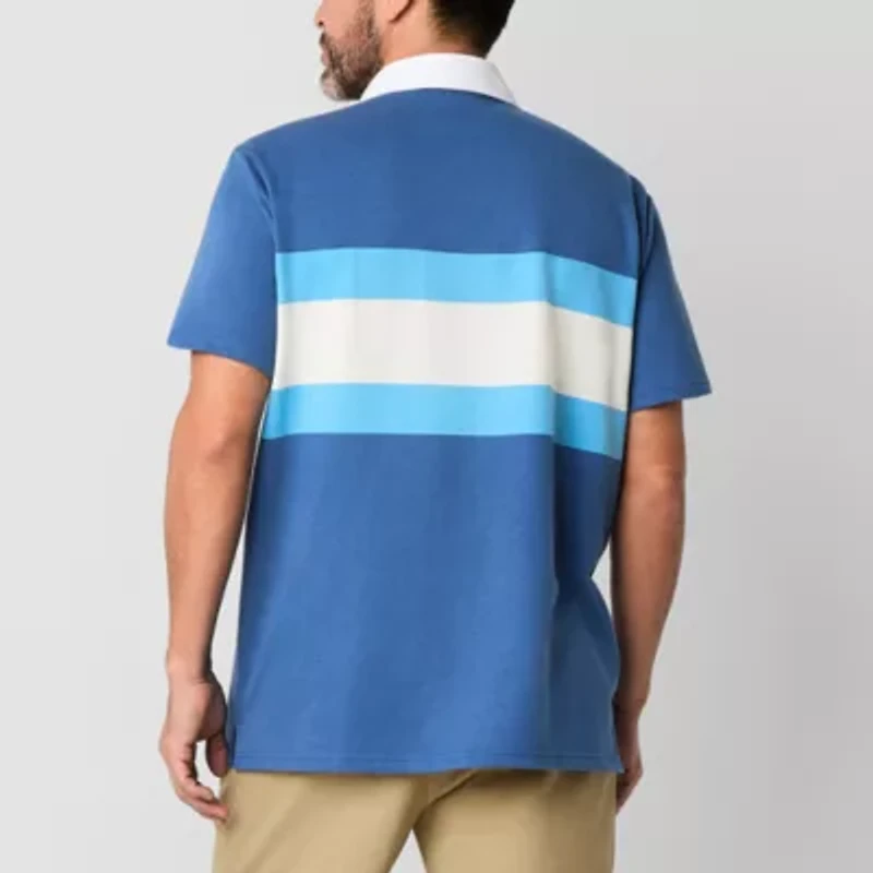 St. John's Bay Rugby Mens Classic Fit Short Sleeve Polo Shirt