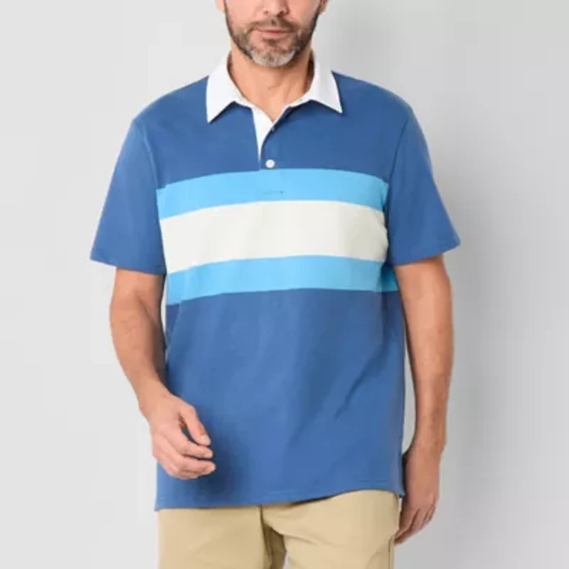 St. John's Bay Rugby Mens Classic Fit Short Sleeve Polo Shirt