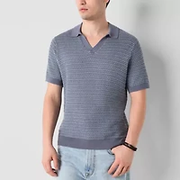 Arizona Mens Short Sleeve Johnny Collar Sweater Polo
