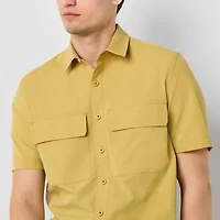 Stylus Mens Short Sleeve Regular Fit Button-Down Shirt