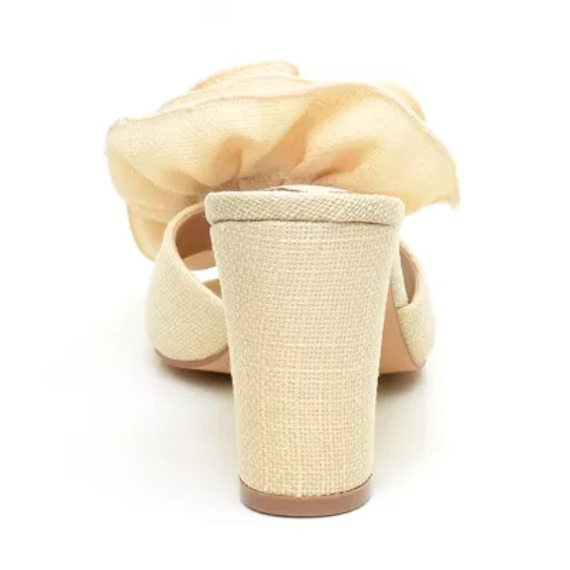 Nicole Miller Womens Poofy Heeled Sandals