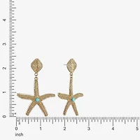 Bijoux Bar Womens Blue Glass Hypoallergenic Drop Earrings