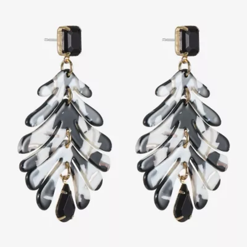 Bijoux Bar Womens Black Glass Hypoallergenic Drop Earrings