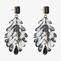 Bijoux Bar Womens Black Glass Hypoallergenic Drop Earrings