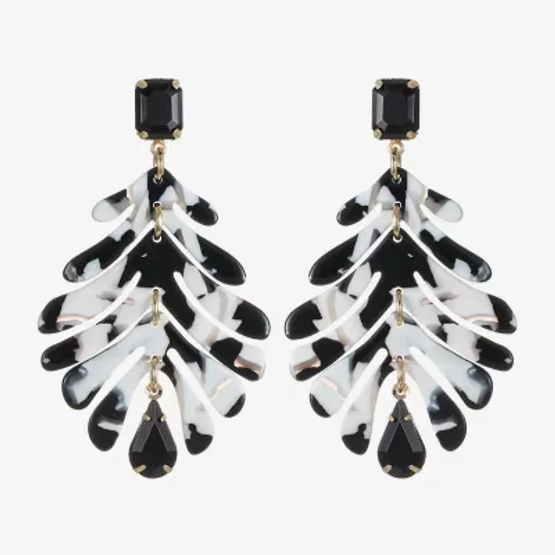 Bijoux Bar Womens Black Glass Hypoallergenic Drop Earrings