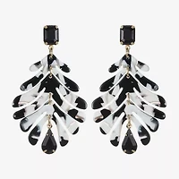 Bijoux Bar Womens Black Glass Hypoallergenic Drop Earrings