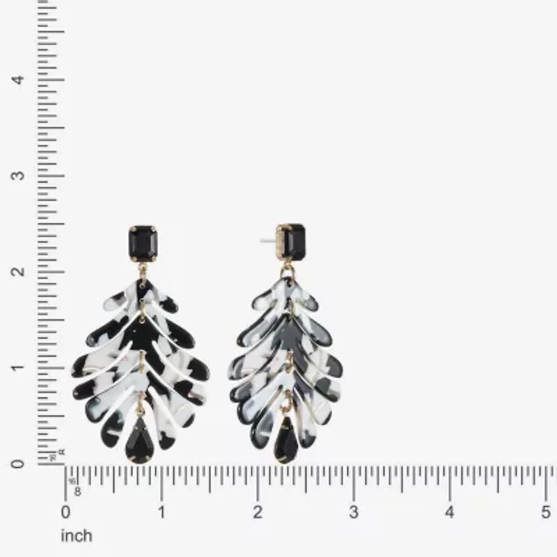 Bijoux Bar Womens Black Glass Hypoallergenic Drop Earrings