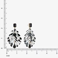 Bijoux Bar Womens Black Glass Hypoallergenic Drop Earrings