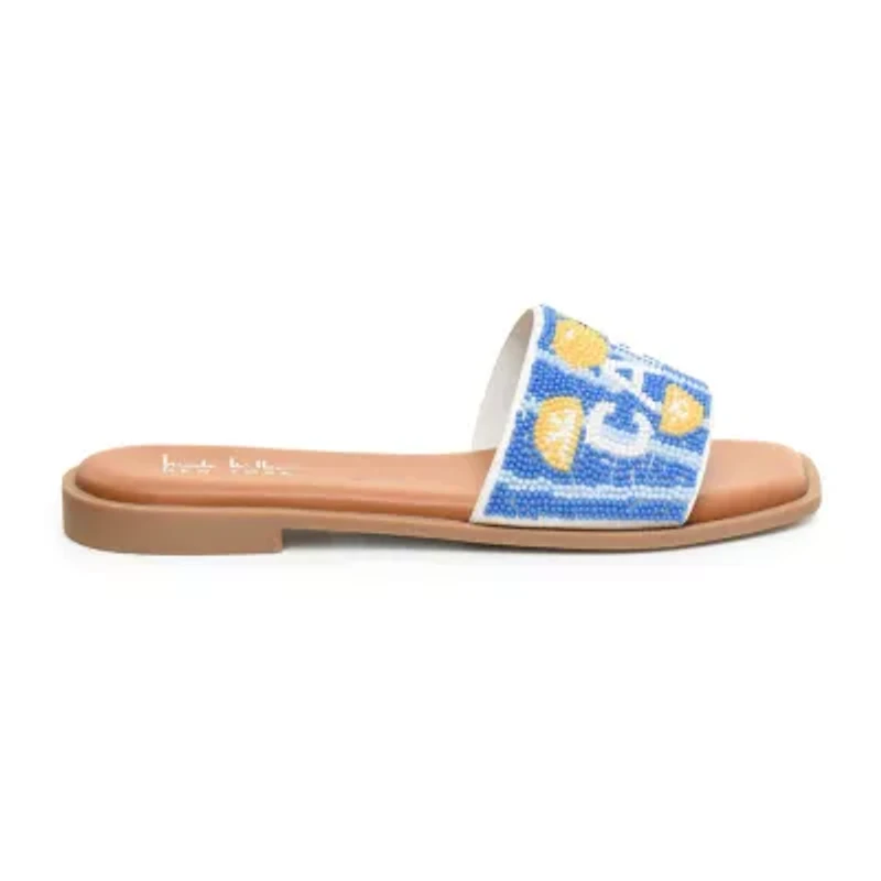 Nicole Miller Womens Destin Flat Sandals