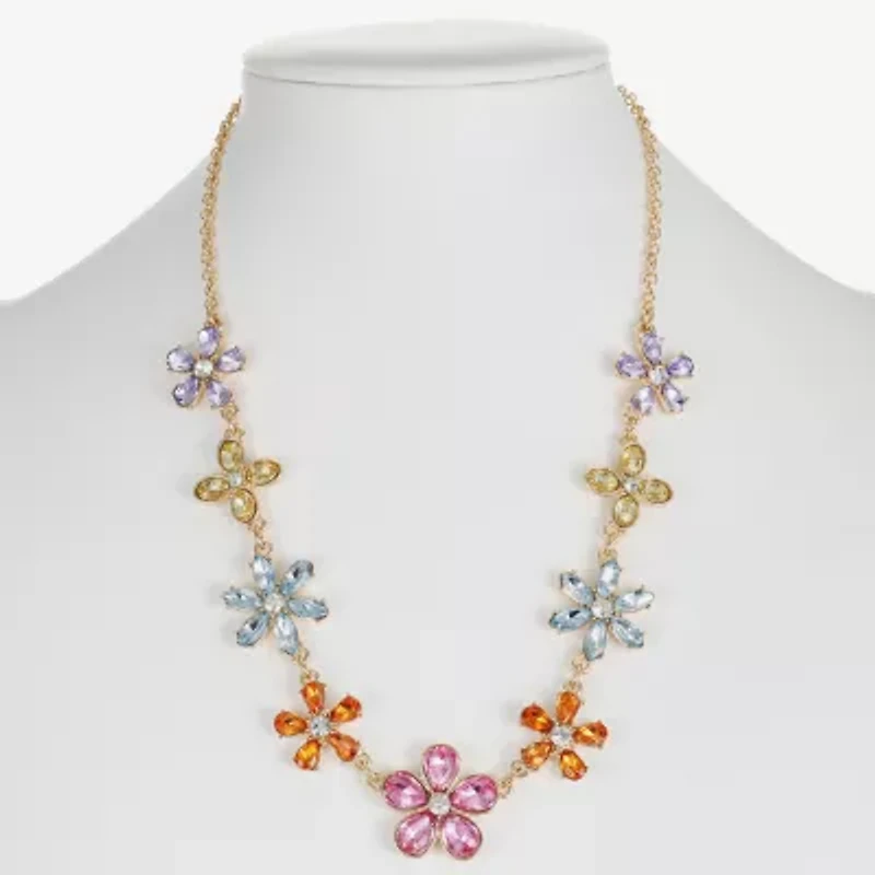 Monet Jewelry Womens Multi Color 17 Inch Collar Necklace