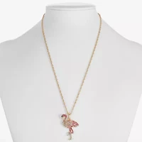 Monet Jewelry Womens Pink Glass 17 Inch Pendant Necklace