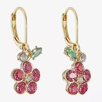 Monet Jewelry Womens Multi Color Glass Flower Drop Earrings