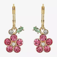 Monet Jewelry Womens Multi Color Glass Flower Drop Earrings