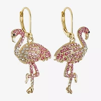 Monet Jewelry Womens Pink Glass Drop Earrings