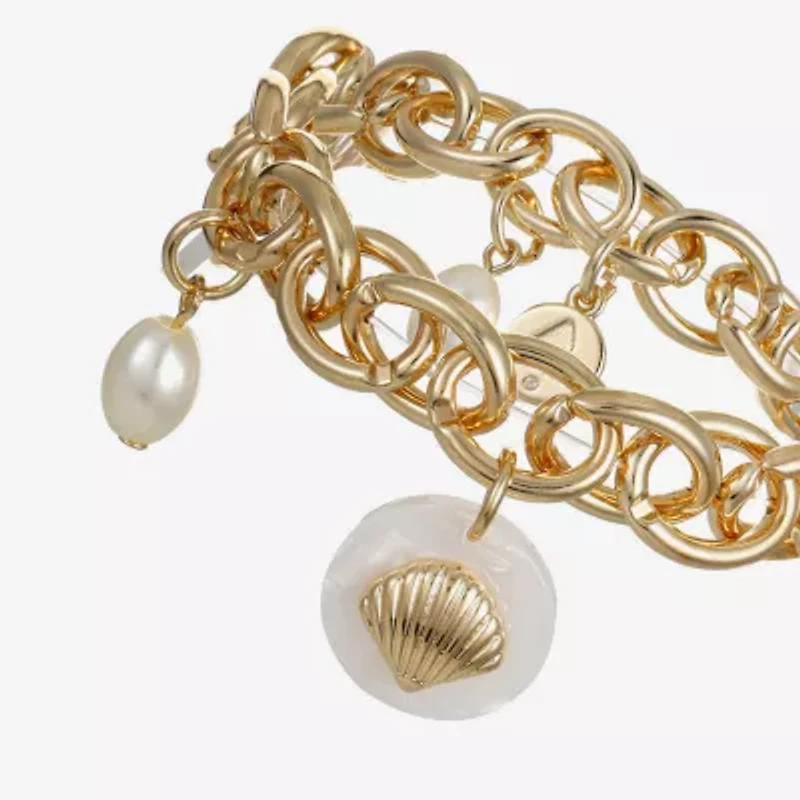 Liz Claiborne Starfish Shell Womens Charm Bracelet