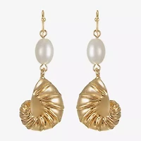 Liz Claiborne Shell Womens Drop Earrings