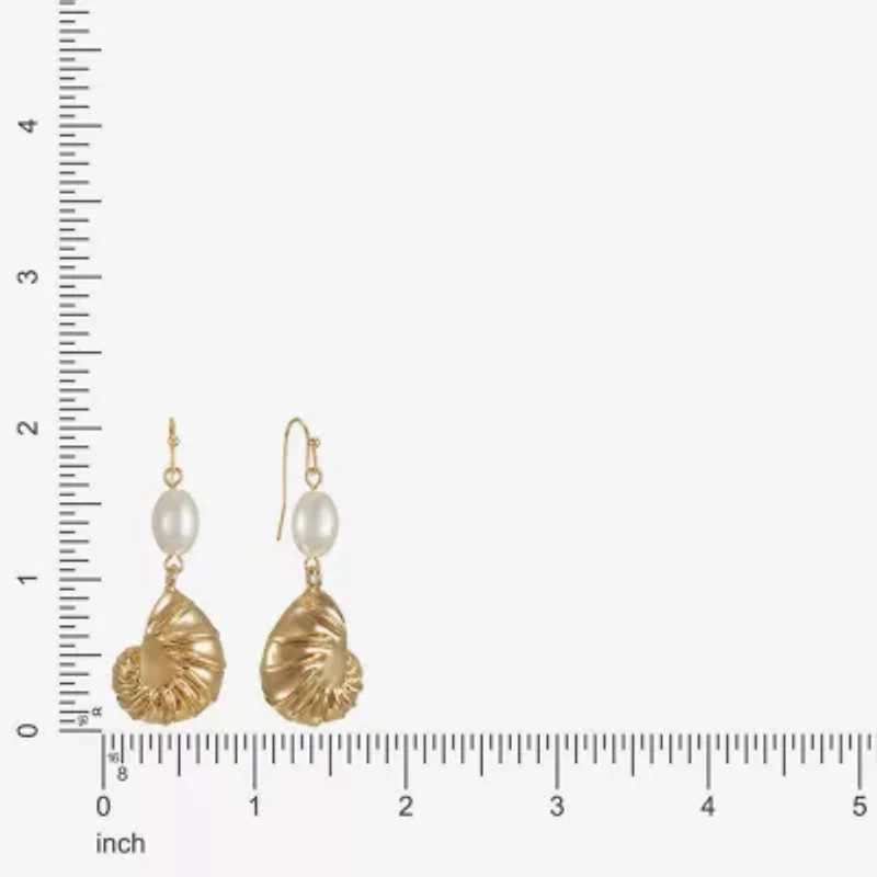 Liz Claiborne Shell Womens Drop Earrings