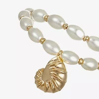 Liz Claiborne Shell Womens Stretch Bracelet