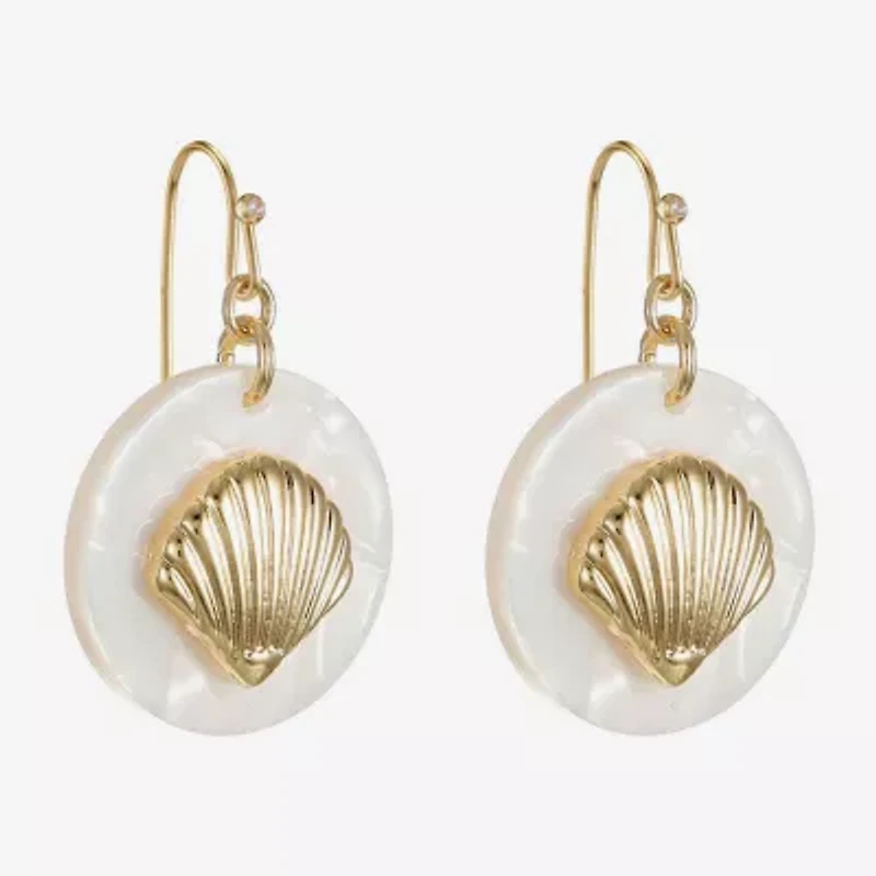 Liz Claiborne Shell Womens Drop Earrings